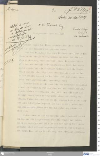 An archival document representing a Correspondence of 2 page(s)