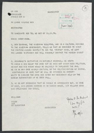 An archival document representing a Files  of 1 page(s)