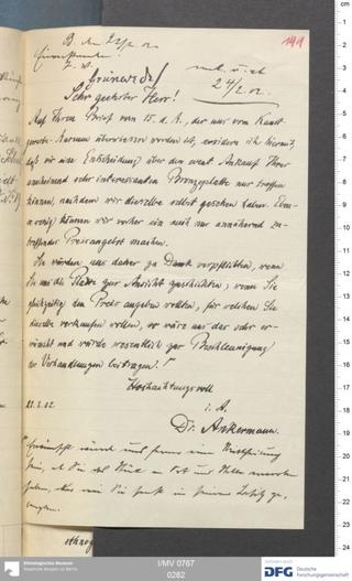 An archival document representing a Correspondence of 2 page(s)