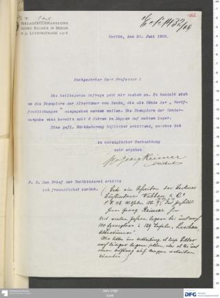 An archival document representing a Correspondence of 2 page(s)