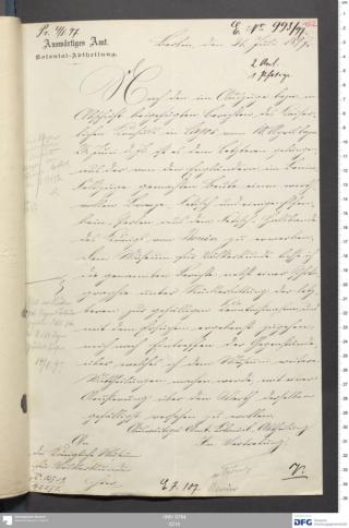 An archival document representing a Correspondence of 2 page(s)