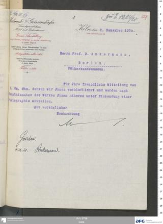 An archival document representing a Correspondence of 2 page(s)