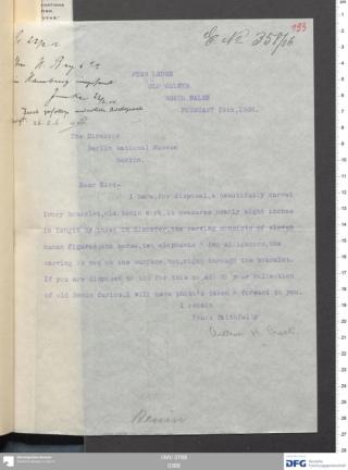 An archival document representing a Correspondence of 2 page(s)
