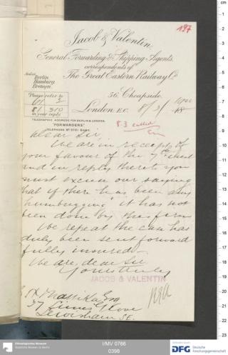 An archival document representing a Correspondence of 2 page(s)