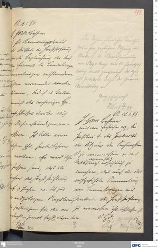 An archival document representing a Correspondence of 1 page(s)