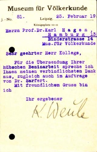 An archival document representing a Correspondence of 2 page(s)