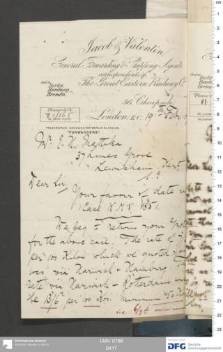 An archival document representing a Correspondence of 1 page(s)