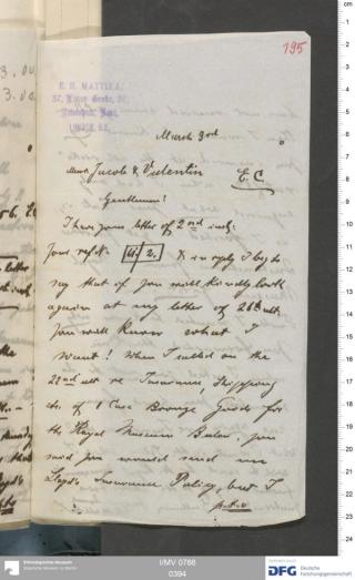 An archival document representing a Correspondence of 2 page(s)