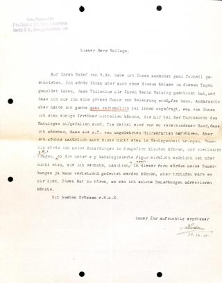 An archival document representing a Correspondence of 1 page(s)