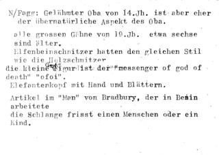 An archival document representing a Research notes of 1 page(s)