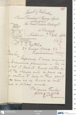An archival document representing a Correspondence of 2 page(s)