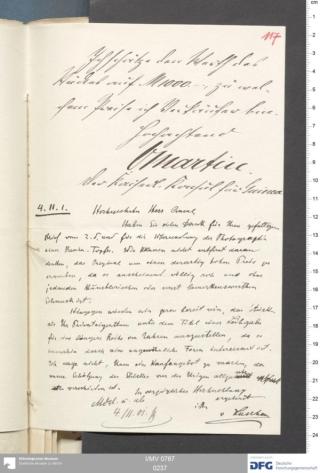 An archival document representing a Correspondence of 1 page(s)