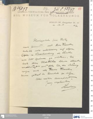 An archival document representing a Correspondence of 2 page(s)