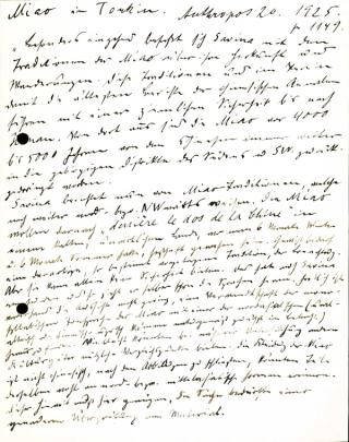 An archival document representing a Research notes of 3 page(s)