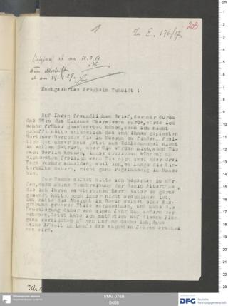 An archival document representing a Correspondence of 2 page(s)