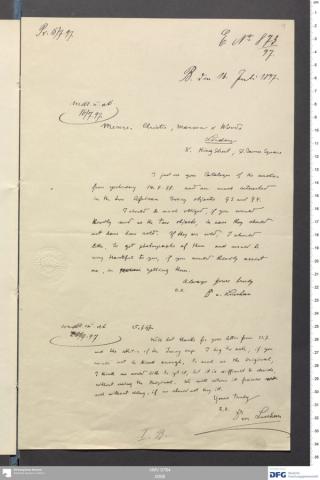 An archival document representing a Correspondence of 2 page(s)