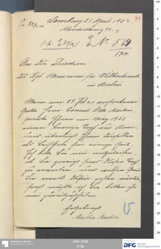An archival document representing a Correspondence of 1 page(s)