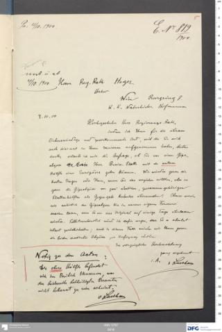 An archival document representing a Correspondence of 2 page(s)