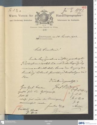 An archival document representing a Correspondence of 2 page(s)