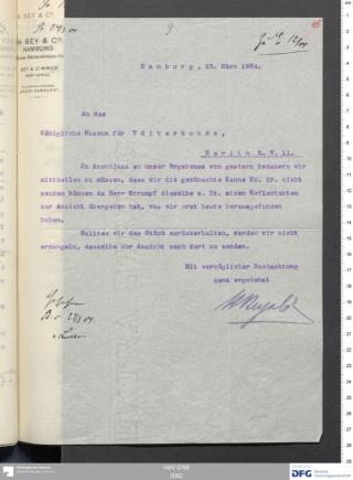 An archival document representing a Correspondence of 2 page(s)