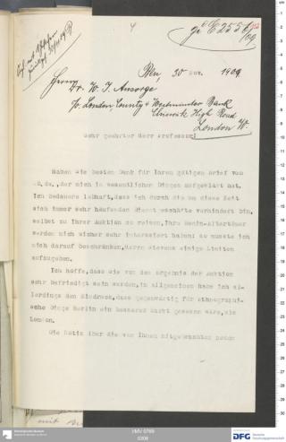 An archival document representing a Correspondence of 2 page(s)