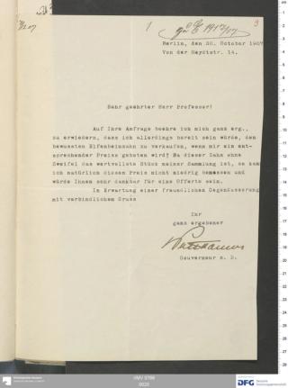 An archival document representing a Correspondence of 2 page(s)