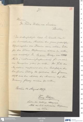 An archival document representing a Correspondence of 2 page(s)