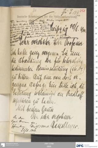 An archival document representing a Correspondence of 2 page(s)