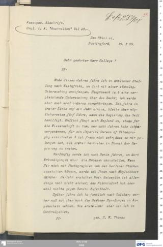 An archival document representing a Correspondence of 1 page(s)