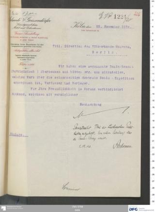 An archival document representing a Correspondence of 2 page(s)