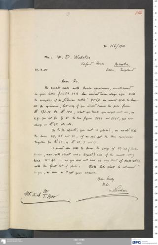 An archival document representing a Correspondence of 2 page(s)