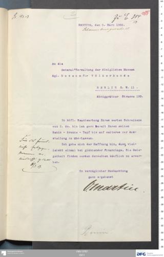 An archival document representing a Correspondence of 2 page(s)