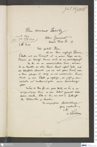 An archival document representing a Correspondence of 2 page(s)