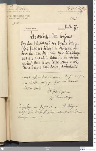 An archival document representing a Correspondence of 2 page(s)