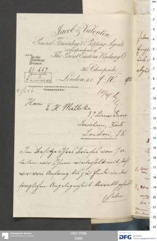 An archival document representing a Correspondence of 2 page(s)