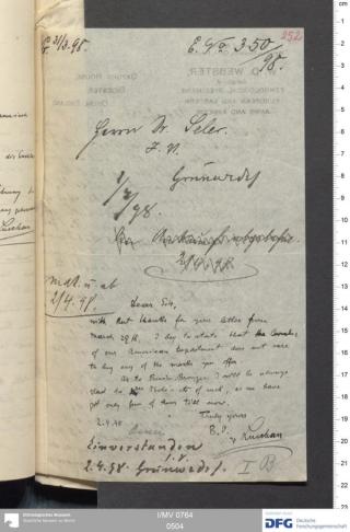 An archival document representing a Correspondence of 1 page(s)