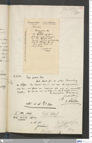 An archival document representing a Correspondence of 2 page(s)