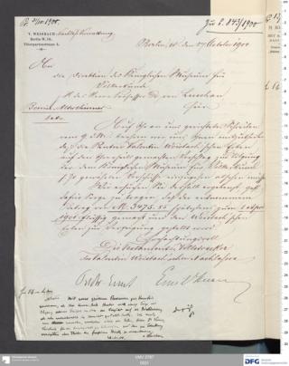 An archival document representing a Correspondence of 1 page(s)