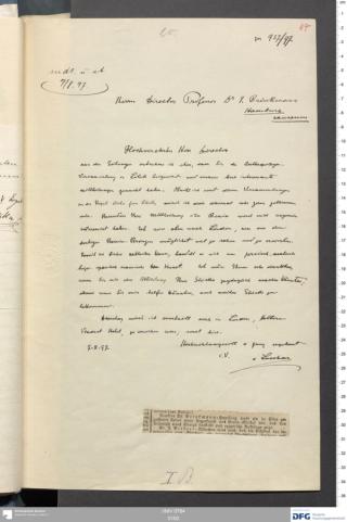 An archival document representing a Correspondence of 2 page(s)