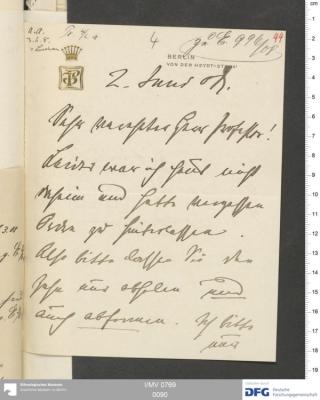 An archival document representing a Correspondence of 2 page(s)