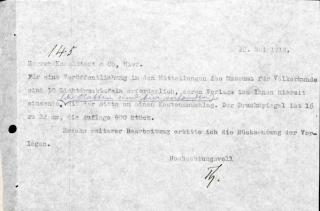 An archival document representing a Correspondence of 1 page(s)