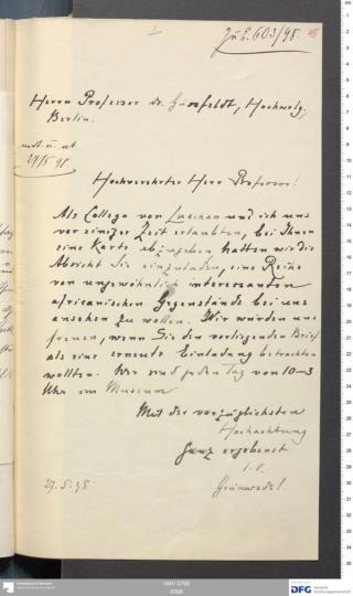 An archival document representing a Correspondence of 2 page(s)