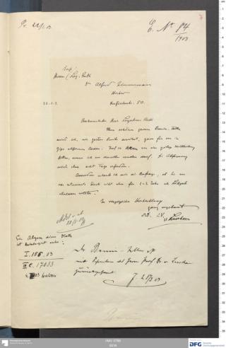 An archival document representing a Correspondence of 2 page(s)