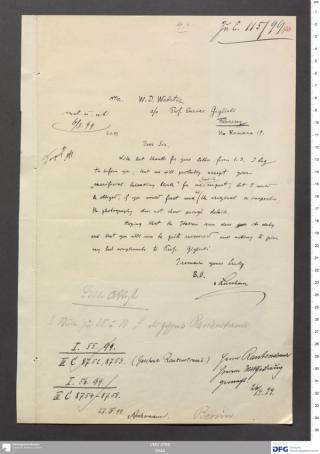 An archival document representing a Correspondence of 2 page(s)
