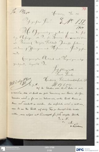 An archival document representing a Correspondence of 1 page(s)