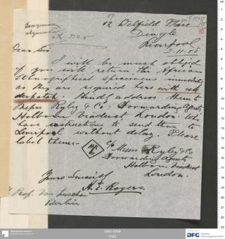 An archival document representing a Correspondence of 2 page(s)
