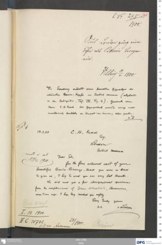 An archival document representing a Correspondence of 2 page(s)