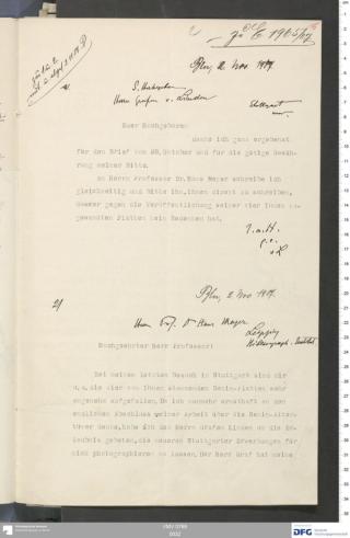 An archival document representing a Correspondence of 2 page(s)