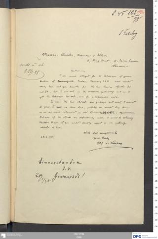 An archival document representing a Correspondence of 2 page(s)