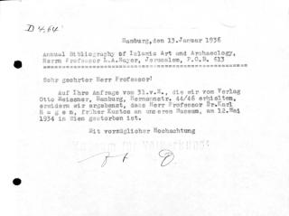 An archival document representing a Correspondence of 1 page(s)